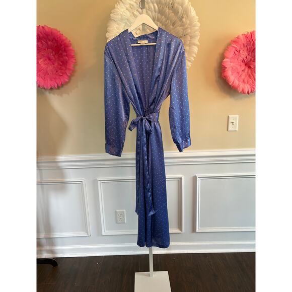 MORGAN TAYLOR INTIMATES POKA DOT LONG ROBE SIZE XL - Picture 1 of 4